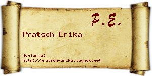 Pratsch Erika névjegykártya